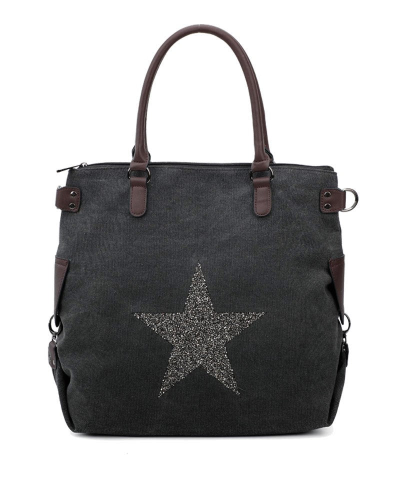 Star Canvas Oversize Tote Bag