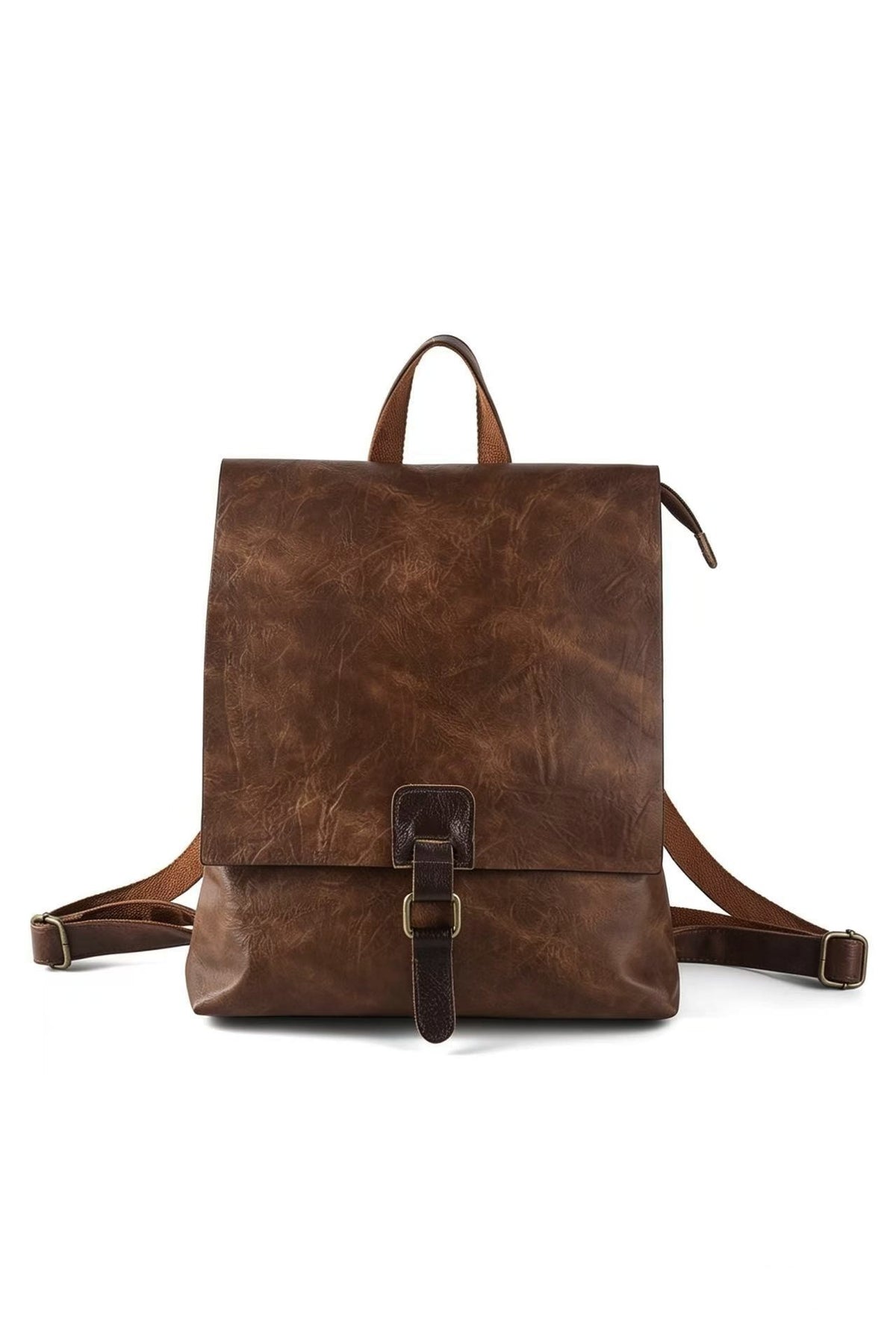 Gino PU Leather Convertible Backpack Crossbody Bag with Real Leather Magnetic Fastening - RX260521