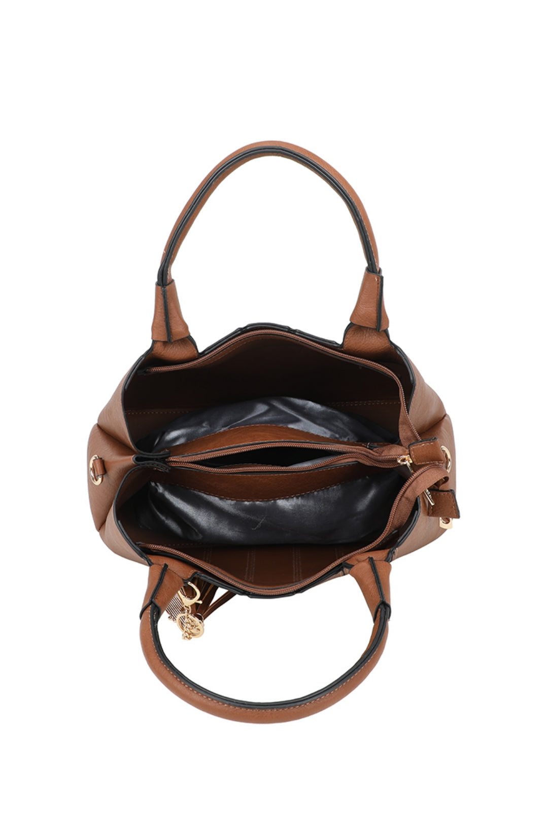 Katze Striped PU Leather Tote Shoulder Handbag with Kitten Charm(RB170853)