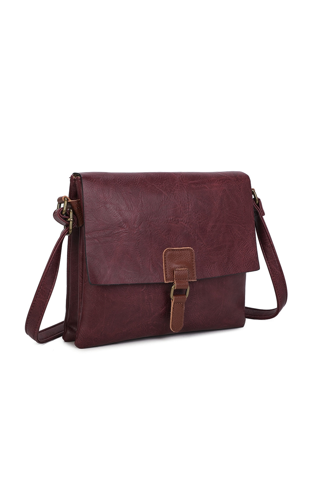 Sienna PU Leather Dual Compartment Crossbody Messenger Bag - RB241021