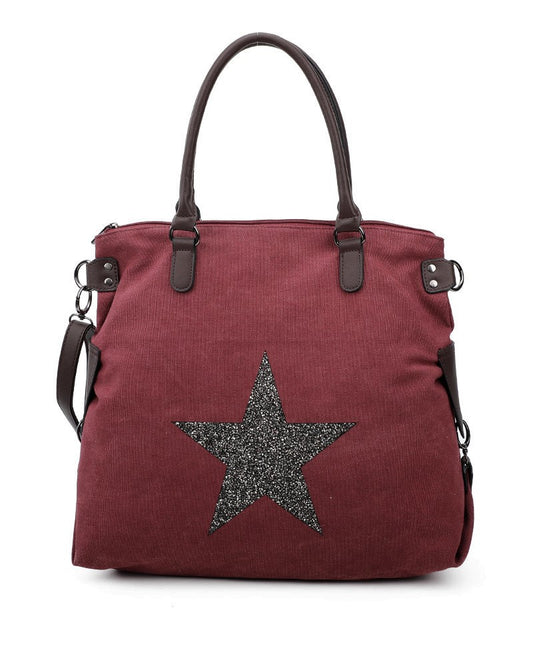 Star Canvas Oversize Tote Bag