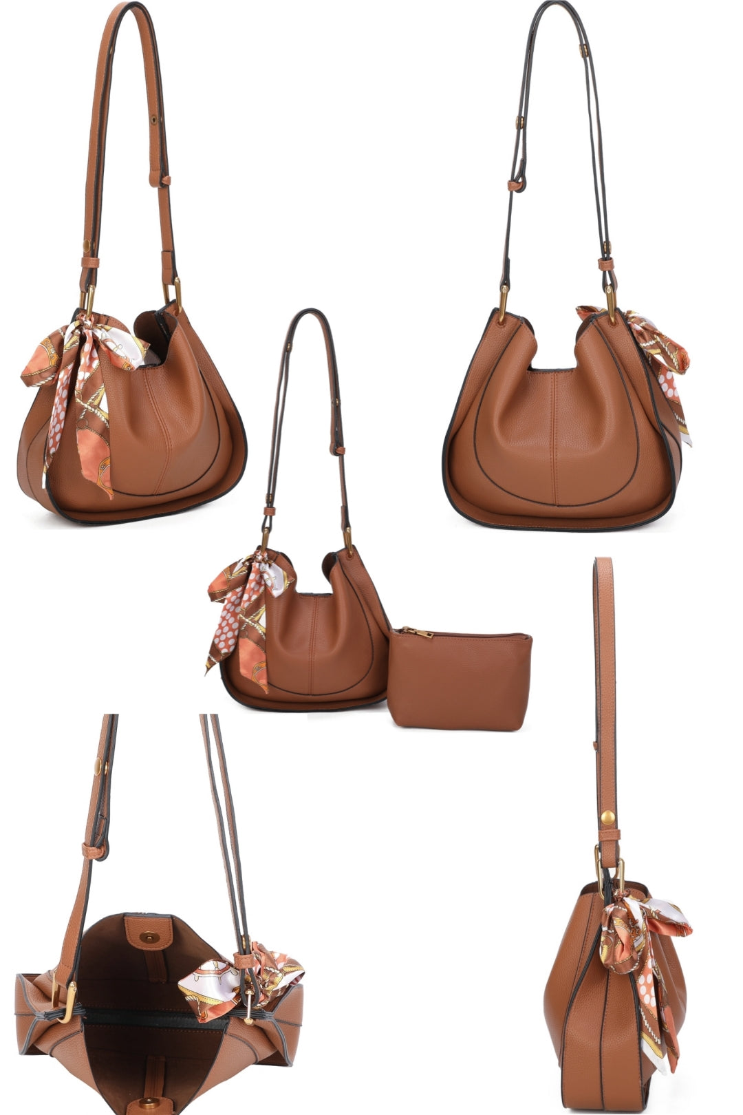 Talyn PU Leather Shoulder Bag With Adjustable Strap And A Small Purse - RB250955