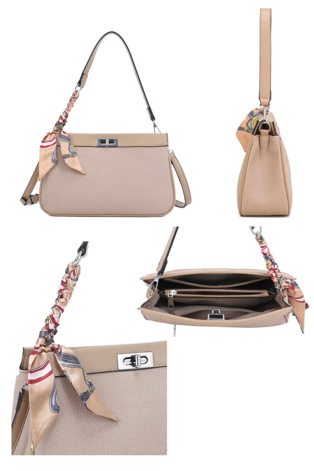 Caspian Dual Compartment Shoulder Bag With A Lock - RB250952