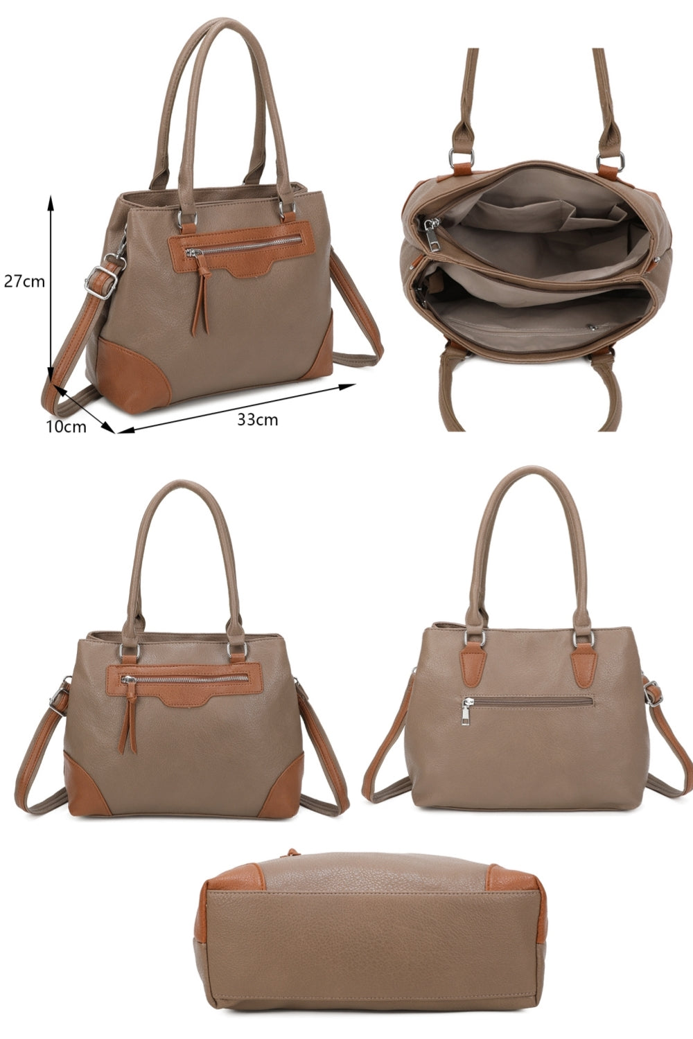 Olivette PU Leather 2 Compartments Multi Pocket Practical Hobo Bag - RW250559