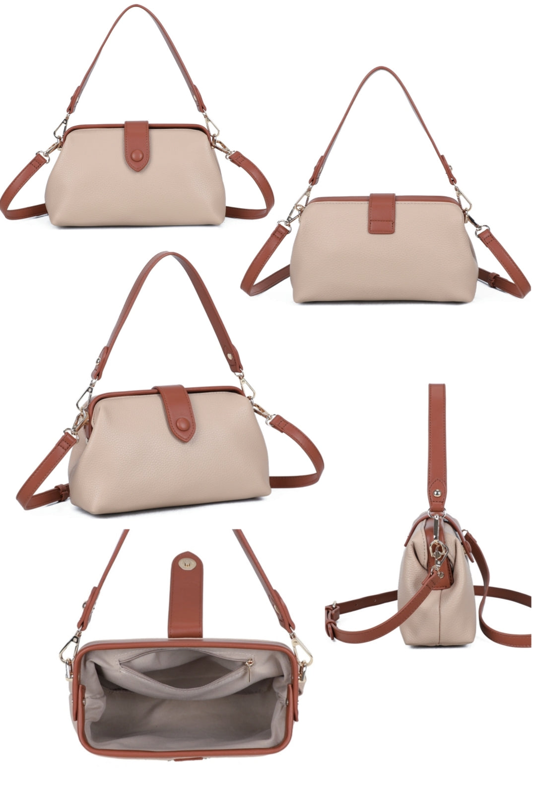 Elira PU Leather Top Handle Crossbody Vanity Hobo Bag - RJ221033