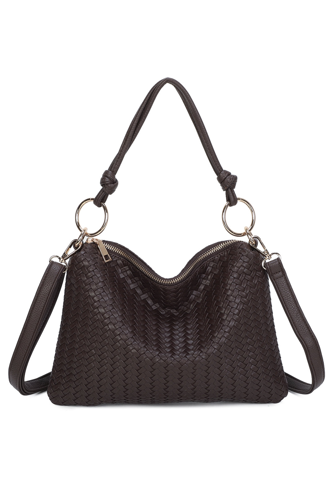 Paloma PU Woven Pleated Shoulder Crossbody Bag - RB260512