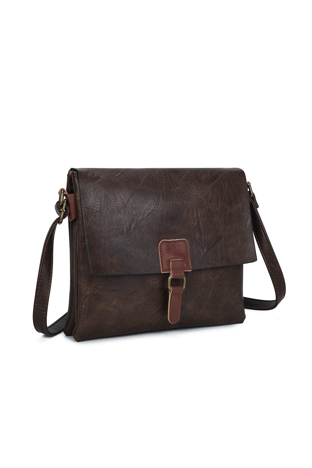 Sienna PU Leather Dual Compartment Crossbody Messenger Bag - RB241021