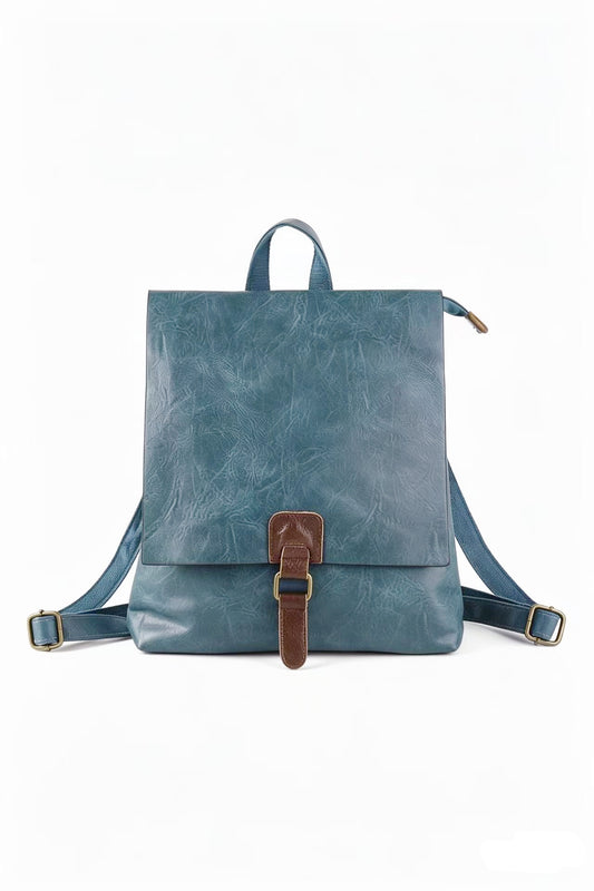 Gino PU Leather Convertible Backpack Crossbody Bag with Real Leather Magnetic Fastening - RX260521