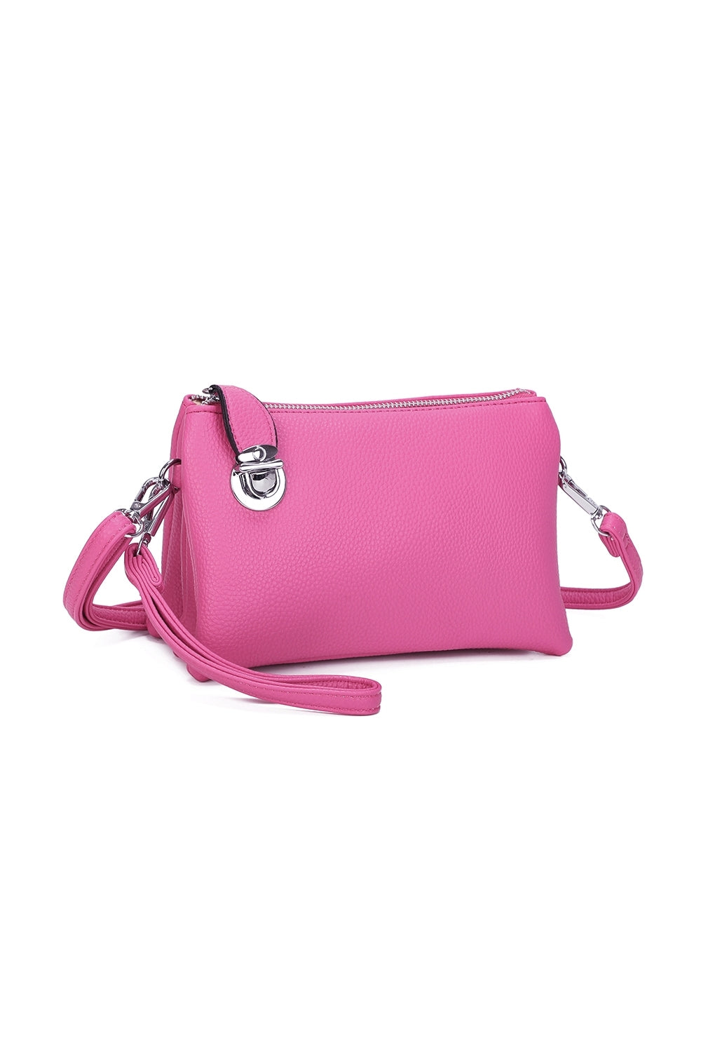 Elara PU Leather Triple Compartment Crossbody Bag With Fixed Lock - RM250611