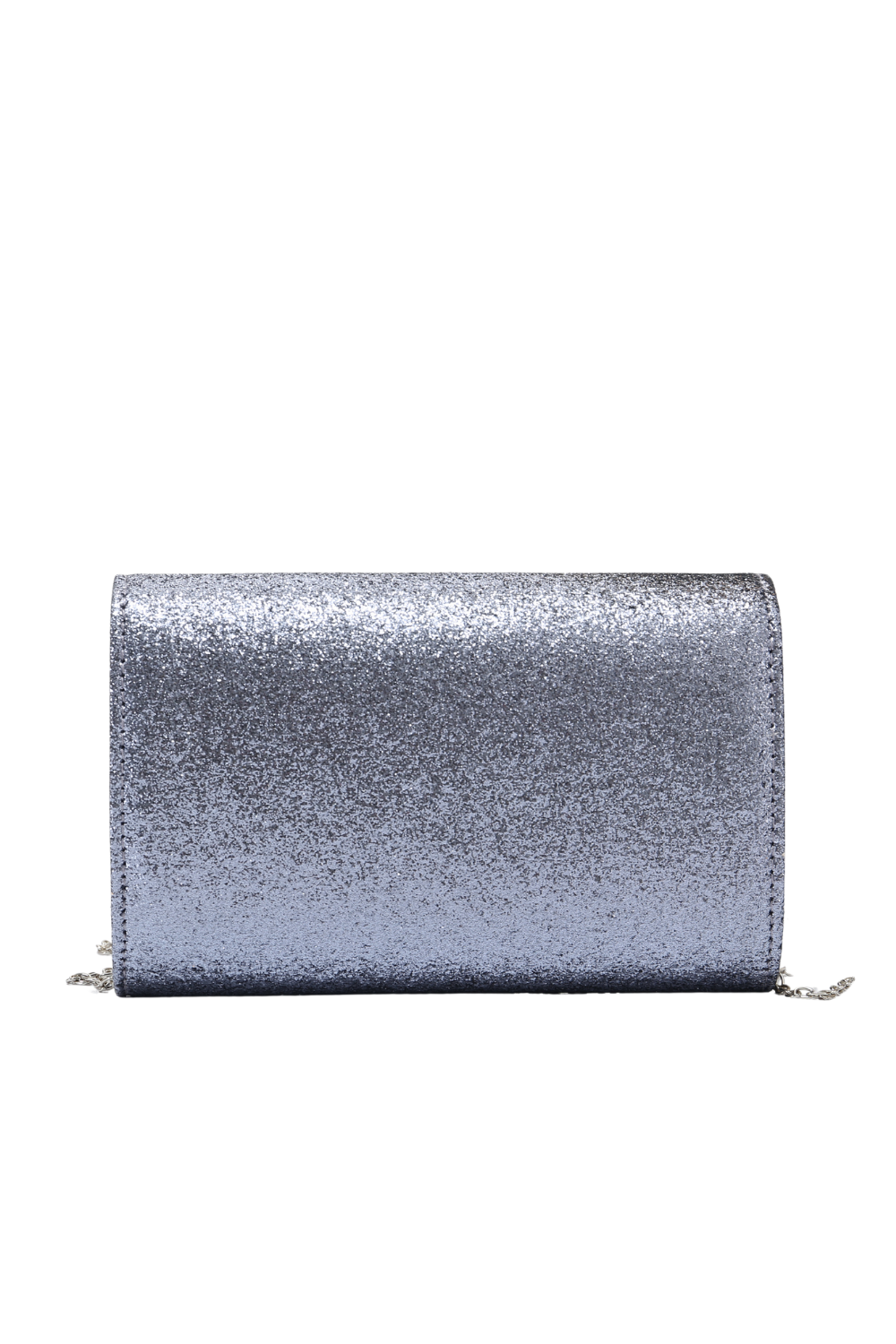 Glitter V Evening Clutch Bag with Chain Strap