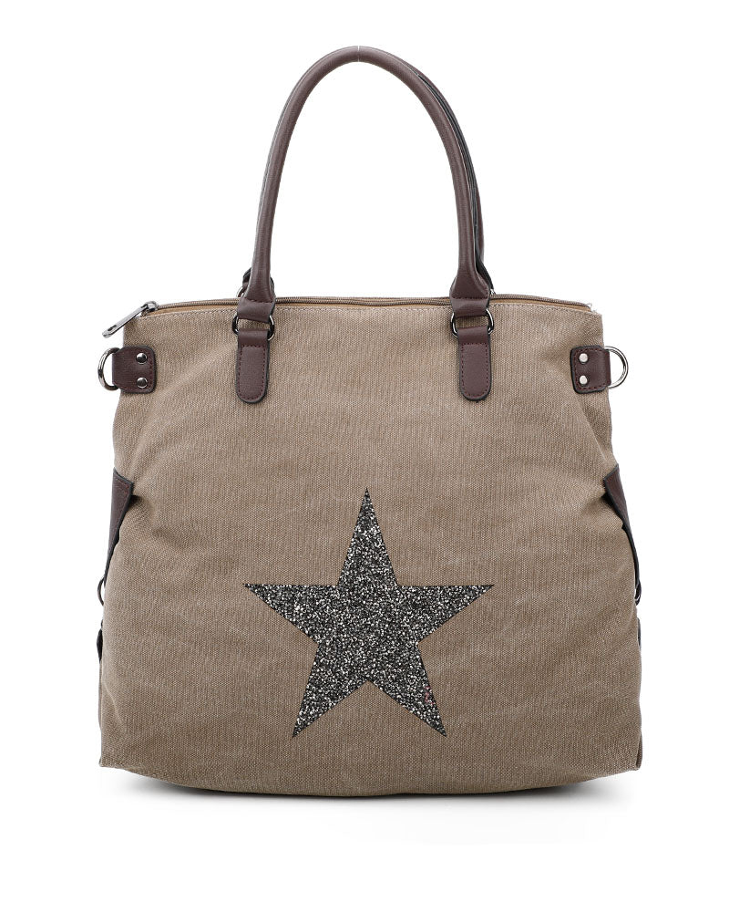 Star Canvas Oversize Tote Bag