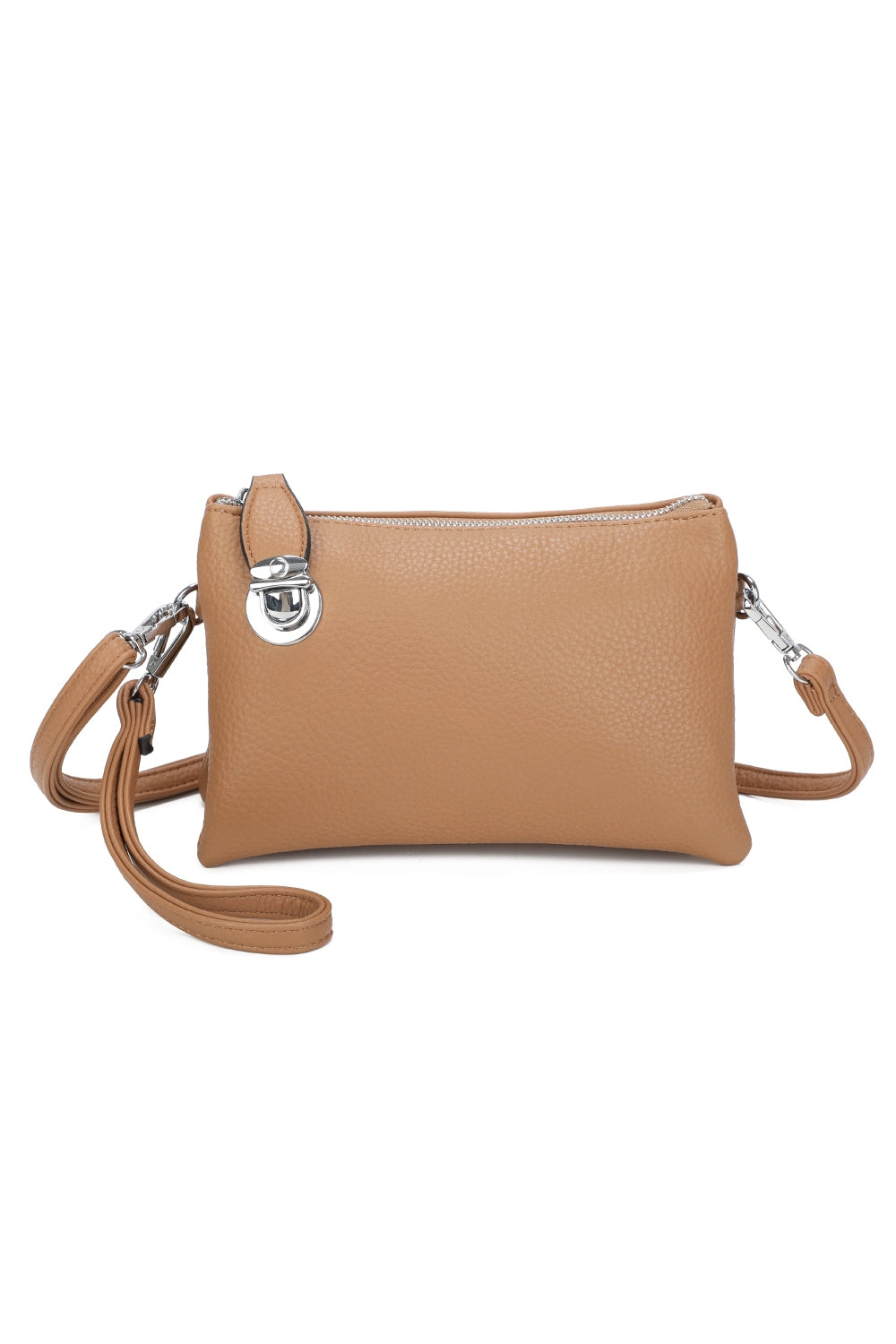 Elara PU Leather Triple Compartment Crossbody Bag With Fixed Lock - RM250611
