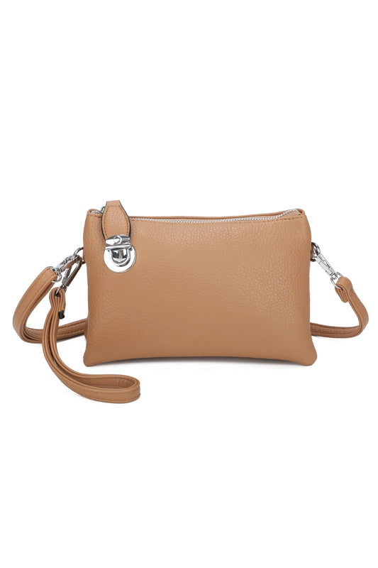 Elara PU Leather Triple Compartment Crossbody Bag With Fixed Lock - RM250611
