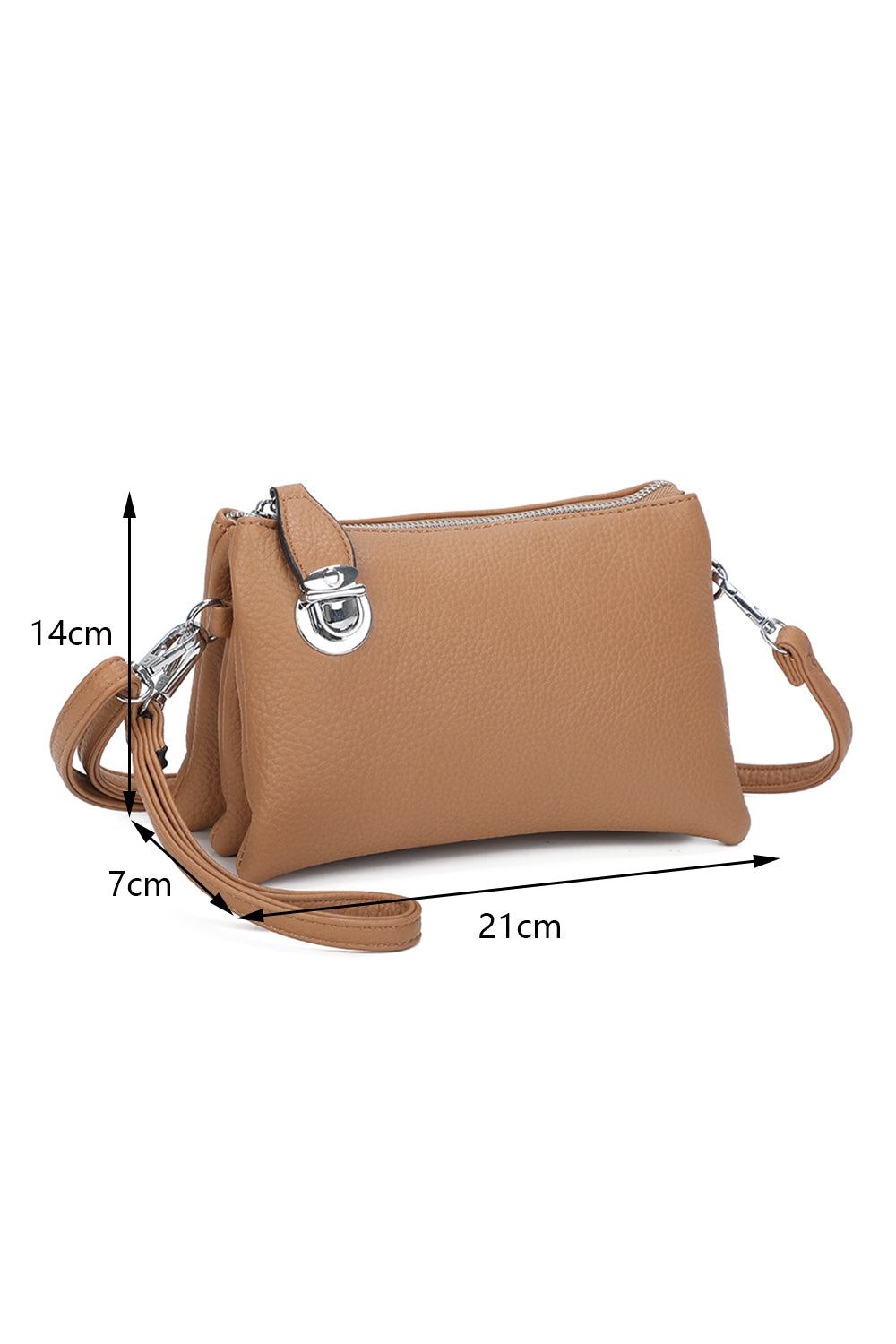 Elara PU Leather Triple Compartment Crossbody Bag With Fixed Lock - RM250611