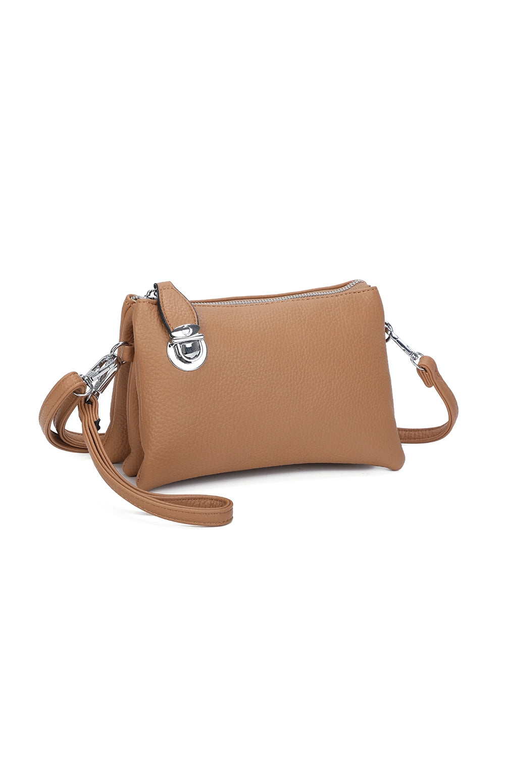 Elara PU Leather Triple Compartment Crossbody Bag With Fixed Lock - RM250611