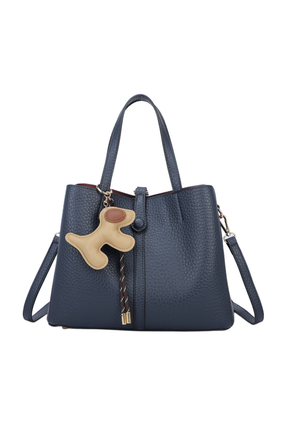 Bella PU Leather Triple Compartment HandBag With A Dog Charm - RB250468