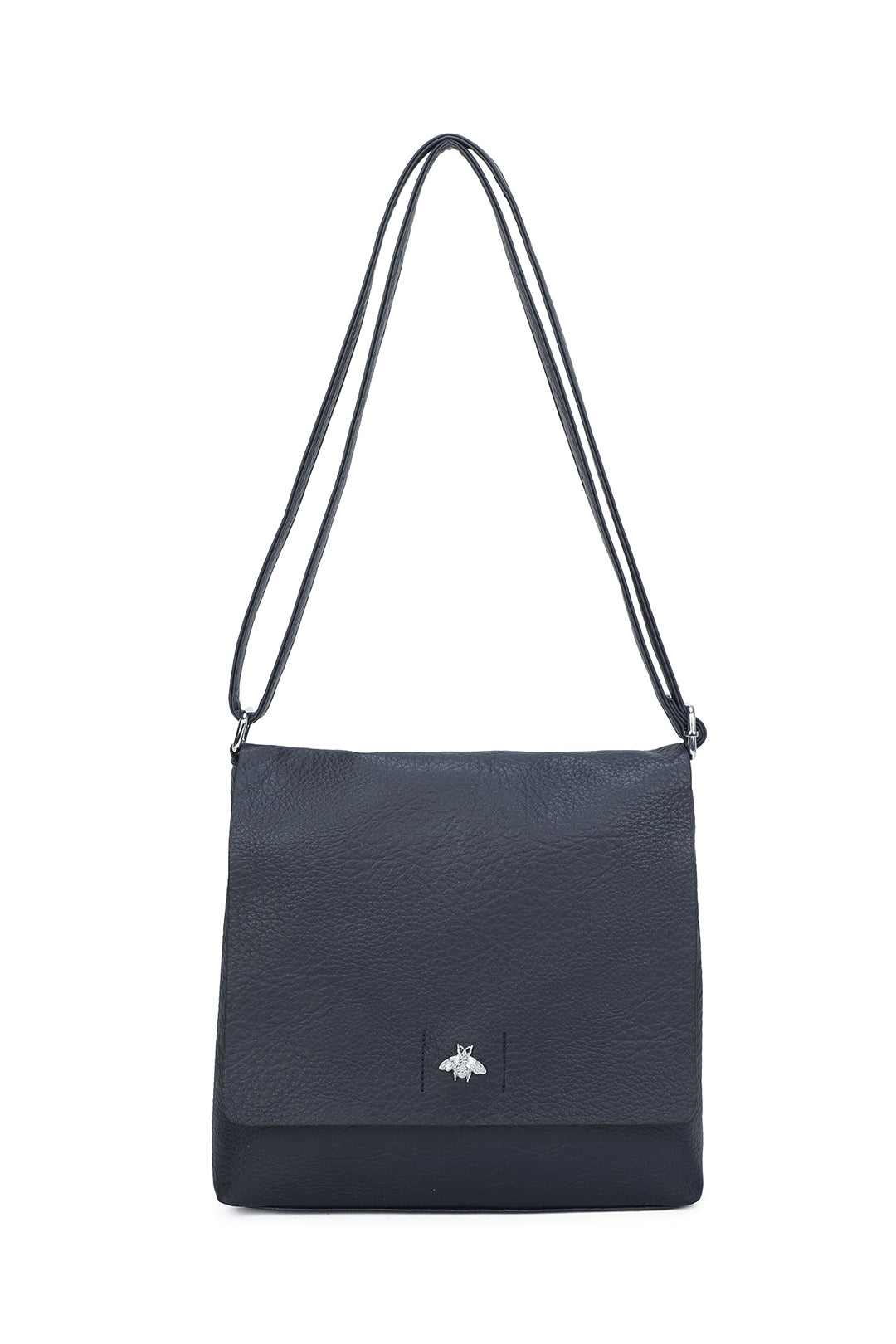 Blanchett Minimalist Flap Bee Badge PU Leather Crossbody Shoulder Bag - RB220813