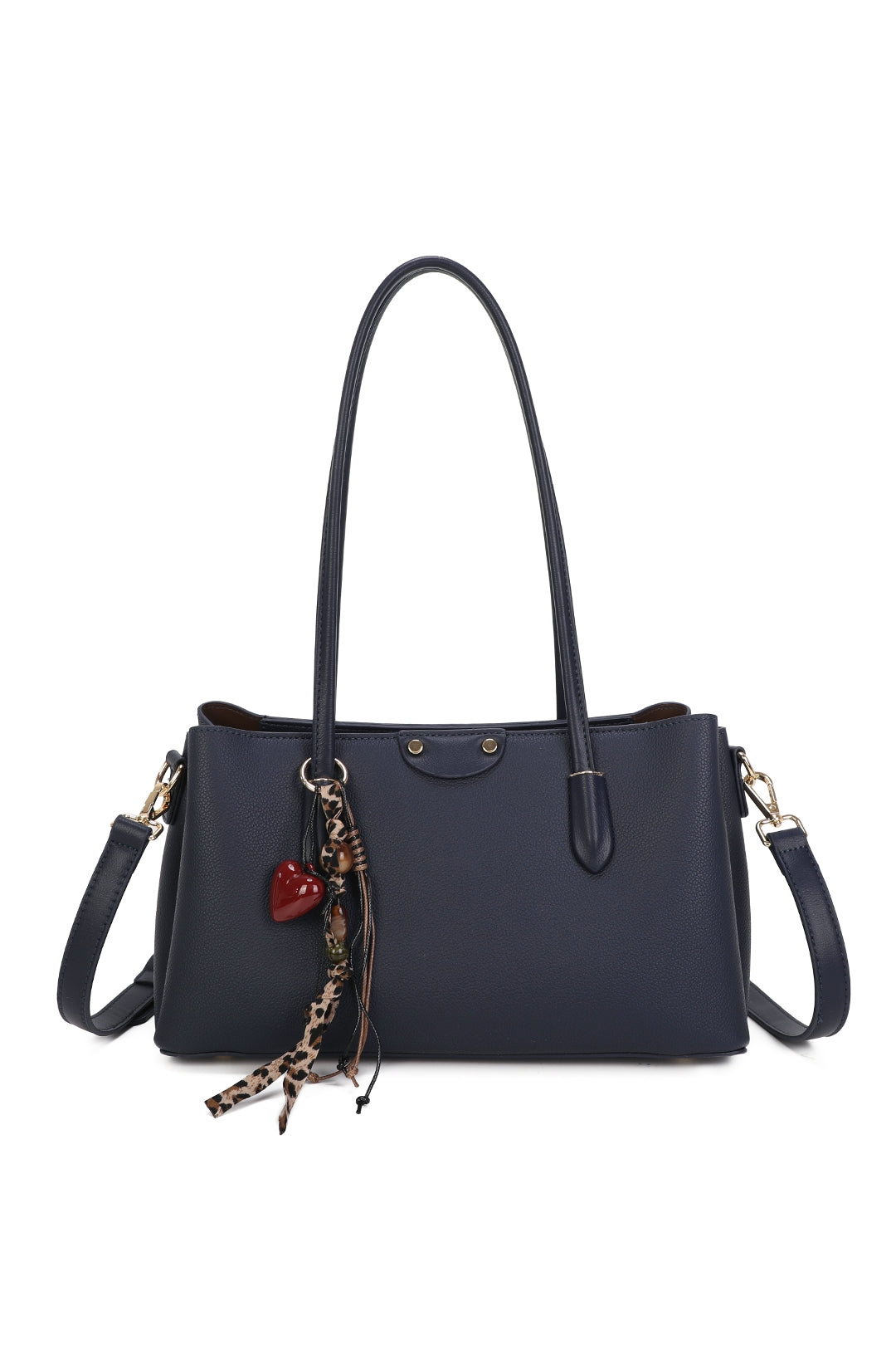 Evora PU Leather Triple Compartments Baguette-style Top Handle Bag - RY260536