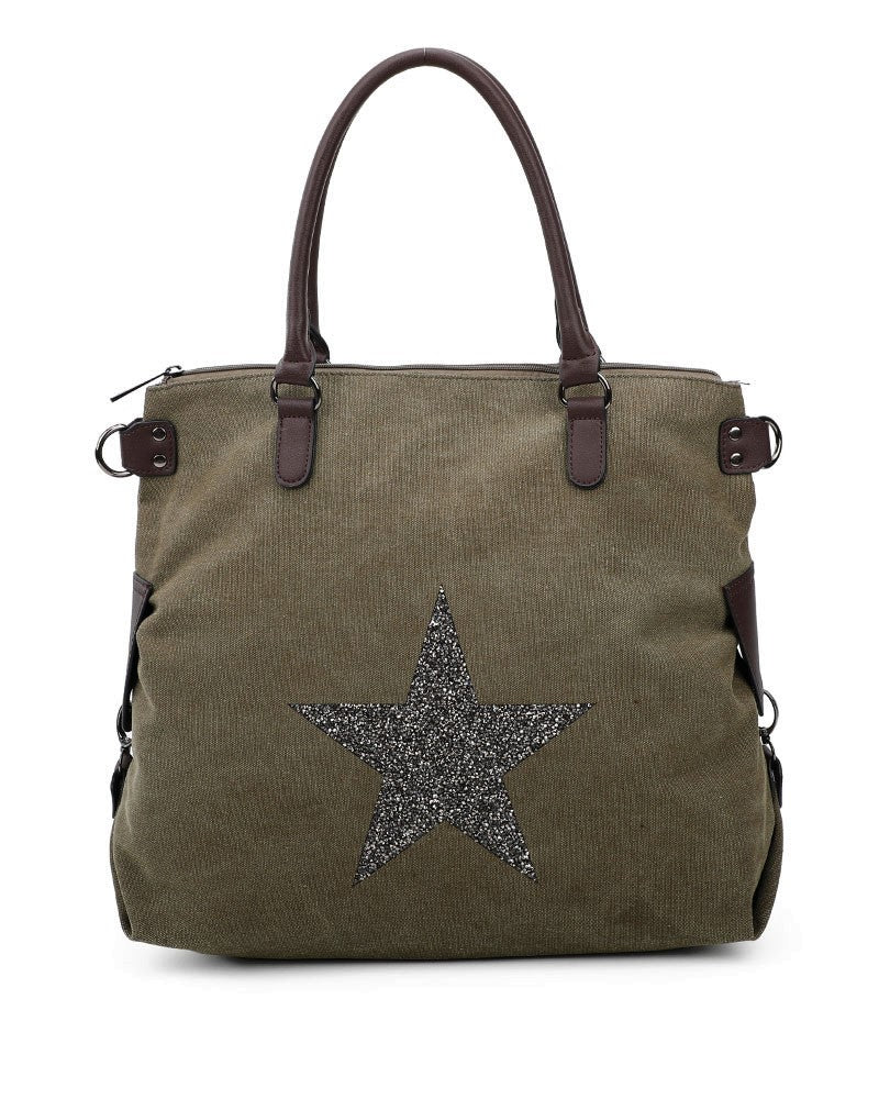 Star Canvas Oversize Tote Bag