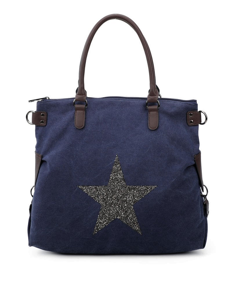 Star Canvas Oversize Tote Bag