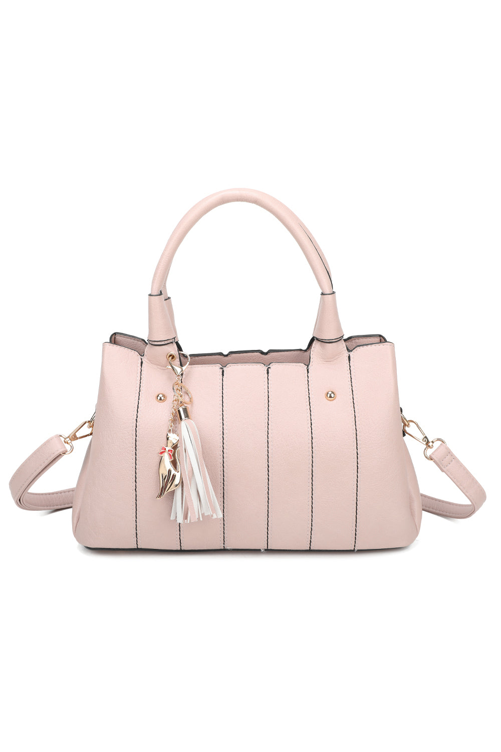 Katze Striped PU Leather Tote Shoulder Handbag with Kitten Charm(RB170853)