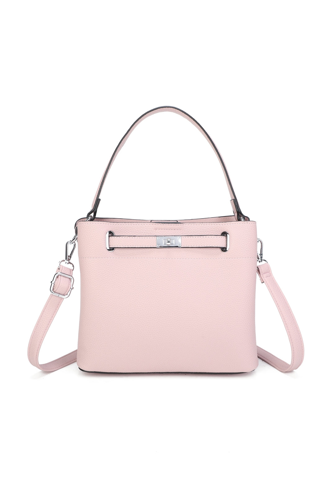 Enro Triple Compartments PU Leather Top Handle Bag With A Lock - RB250953