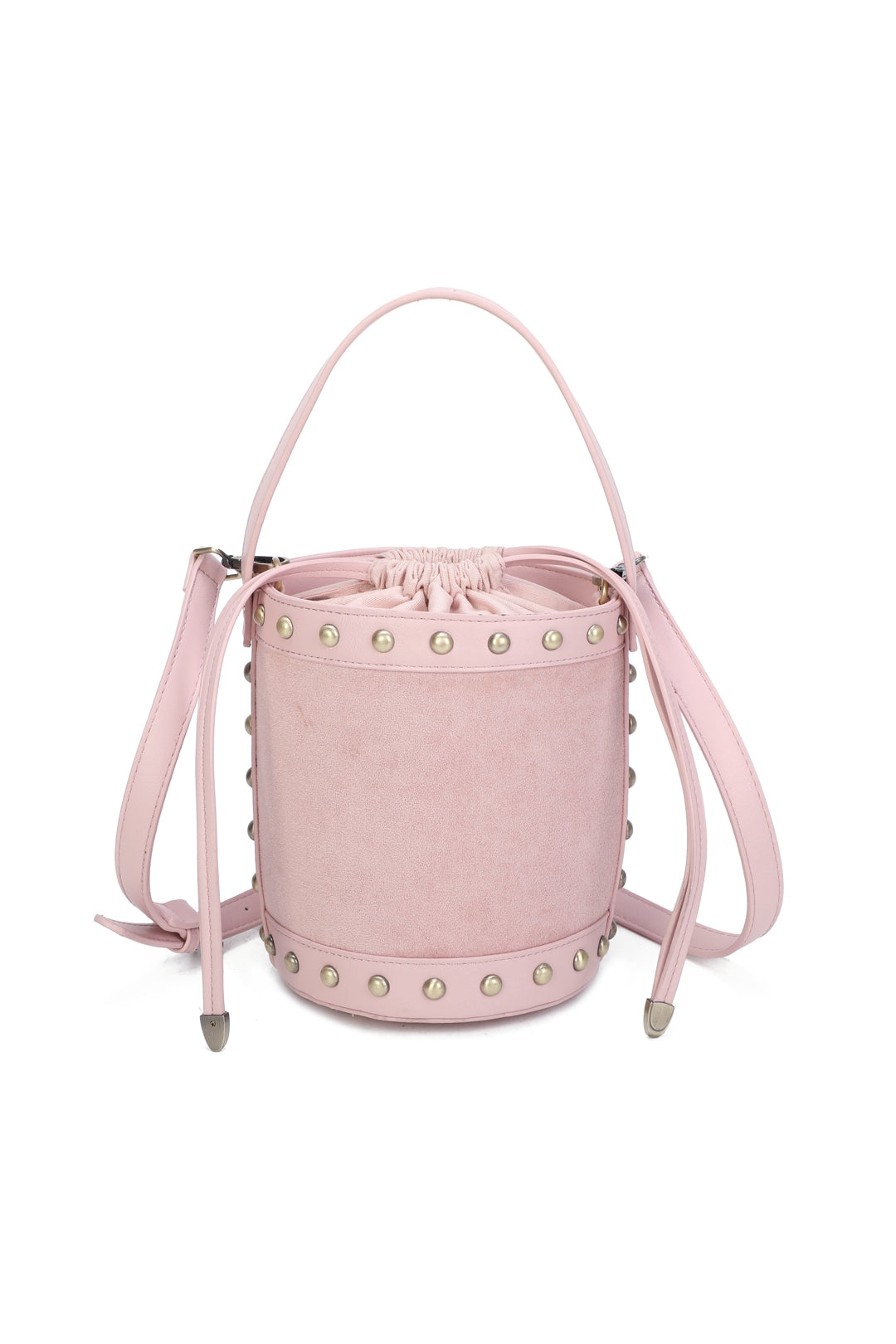 Rivet Suede Stud Detail Top Handle Bucket Bags - RY250961