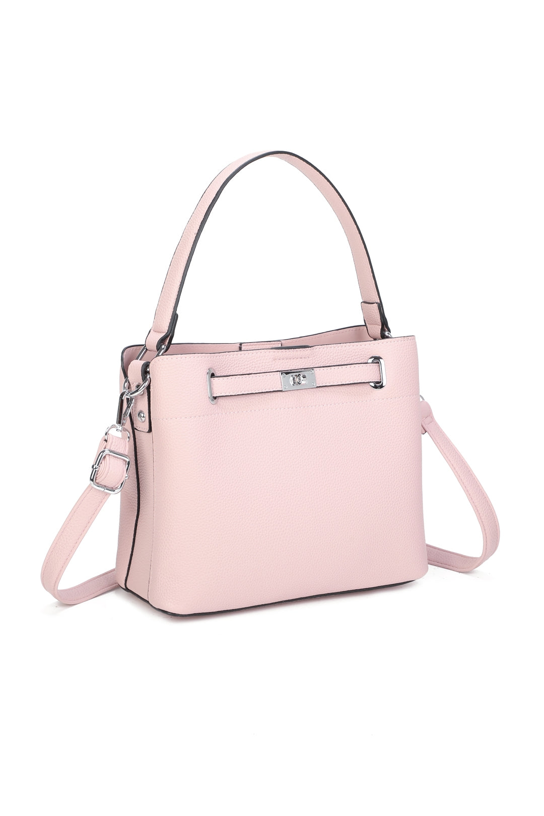 Enro Triple Compartments PU Leather Top Handle Bag With A Lock - RB250953