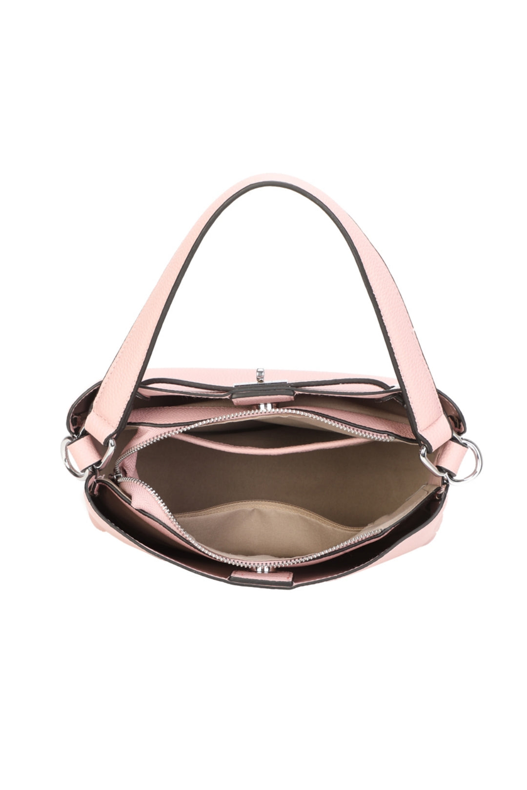 Enro Triple Compartments PU Leather Top Handle Bag With A Lock - RB250953