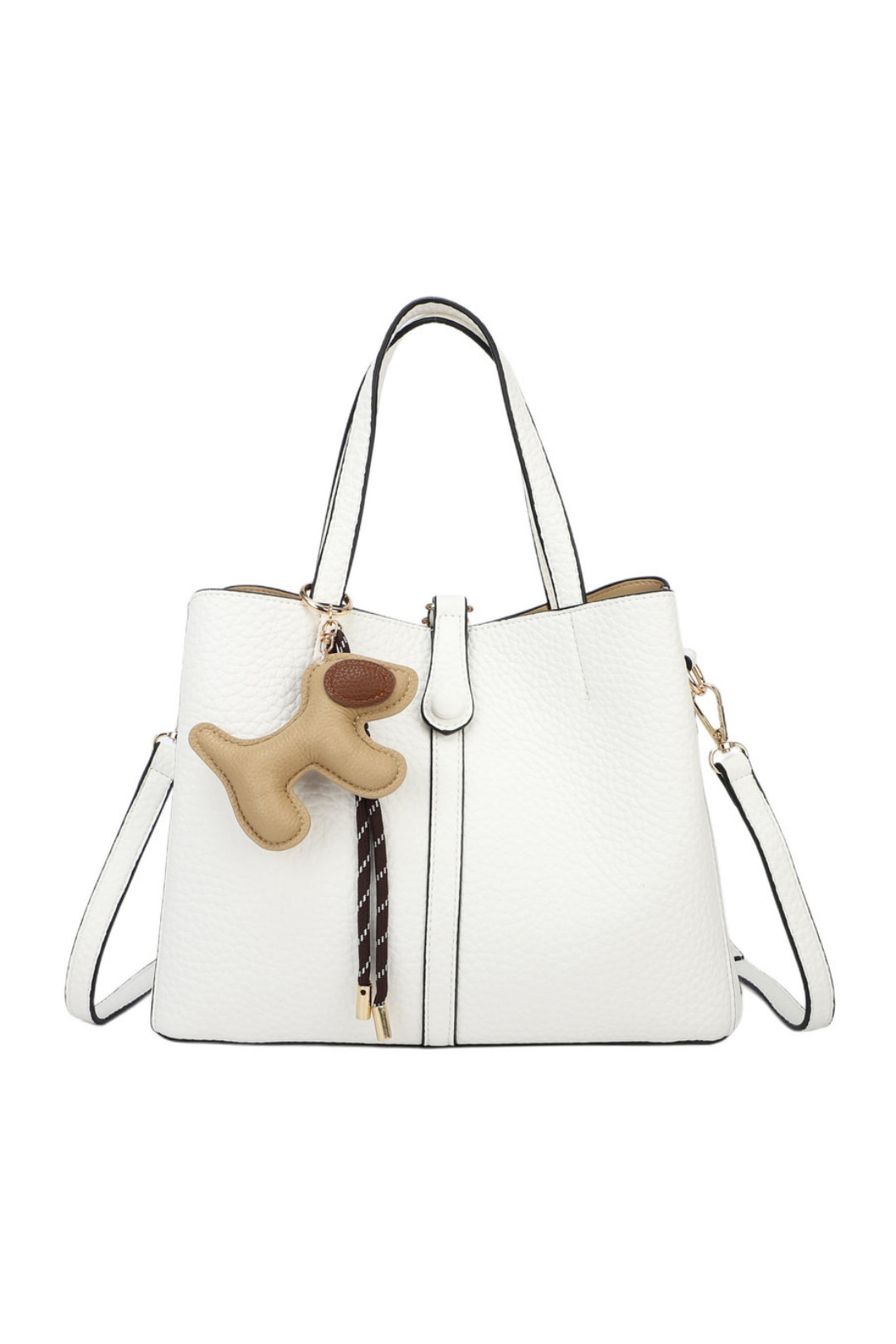 Bella PU Leather Triple Compartment HandBag With A Dog Charm - RB250468