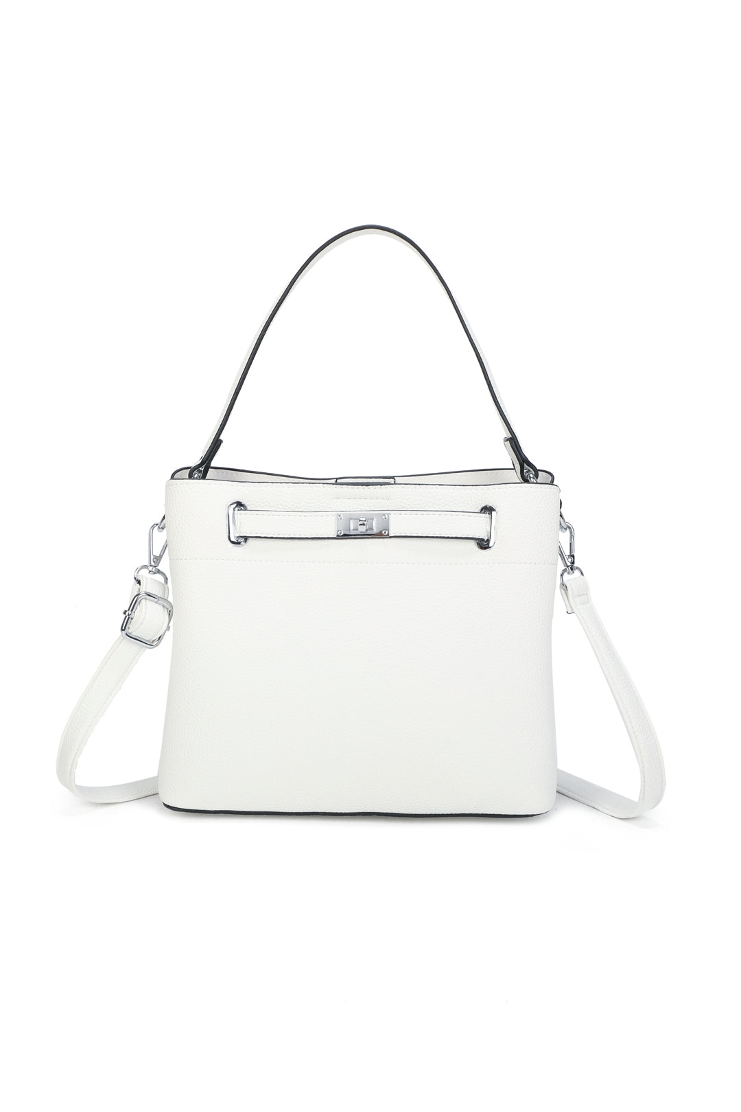 Enro Triple Compartments PU Leather Top Handle Bag With A Lock - RB250953